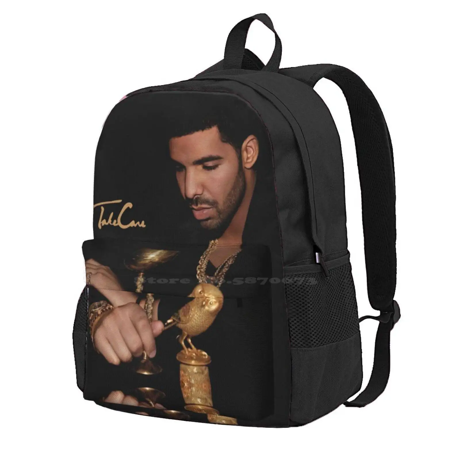 

Drake Rapper Hot Sale Schoolbag Backpack Fashion Bags Rap Hip Hop Custom Rap Drake Fan Drake Rapper Drake Take Care Vintage