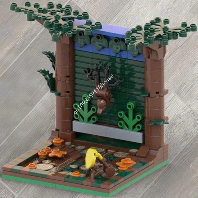250pcs MOC Forestmen Display With Deer Skull Castle Building Blocks Christmas Brick asy-to-Start Beginner Friendly Kit DIY Gift