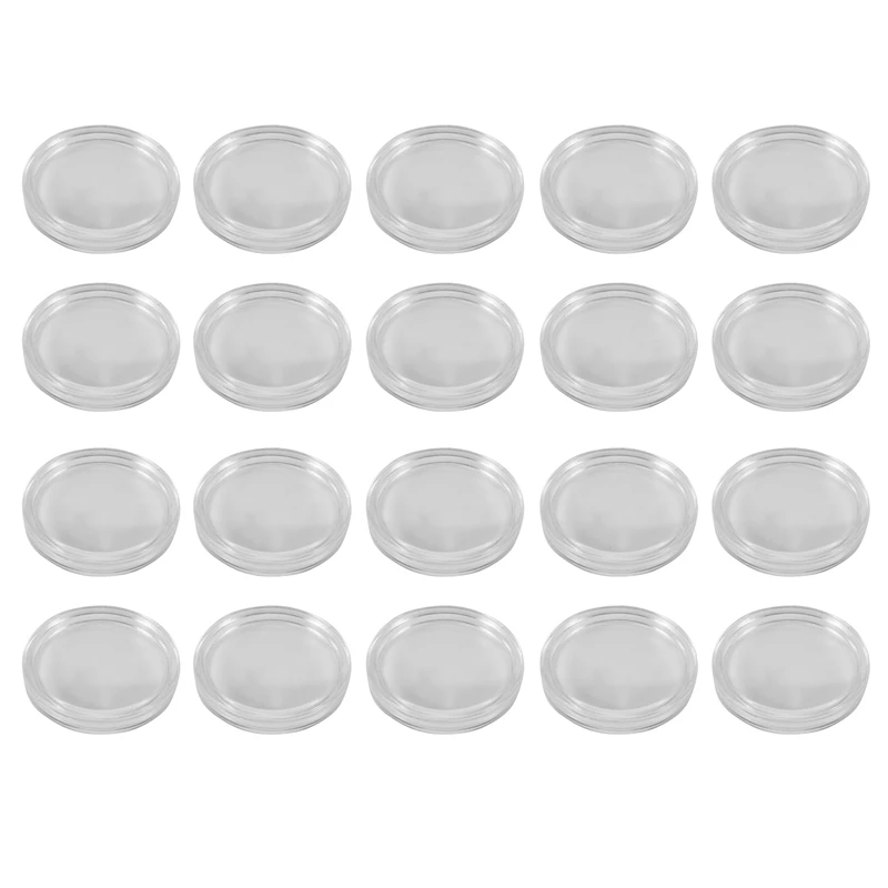 AD-20 Pcs Small Round Transparent Plastic Coin Capsules Box 33Mm