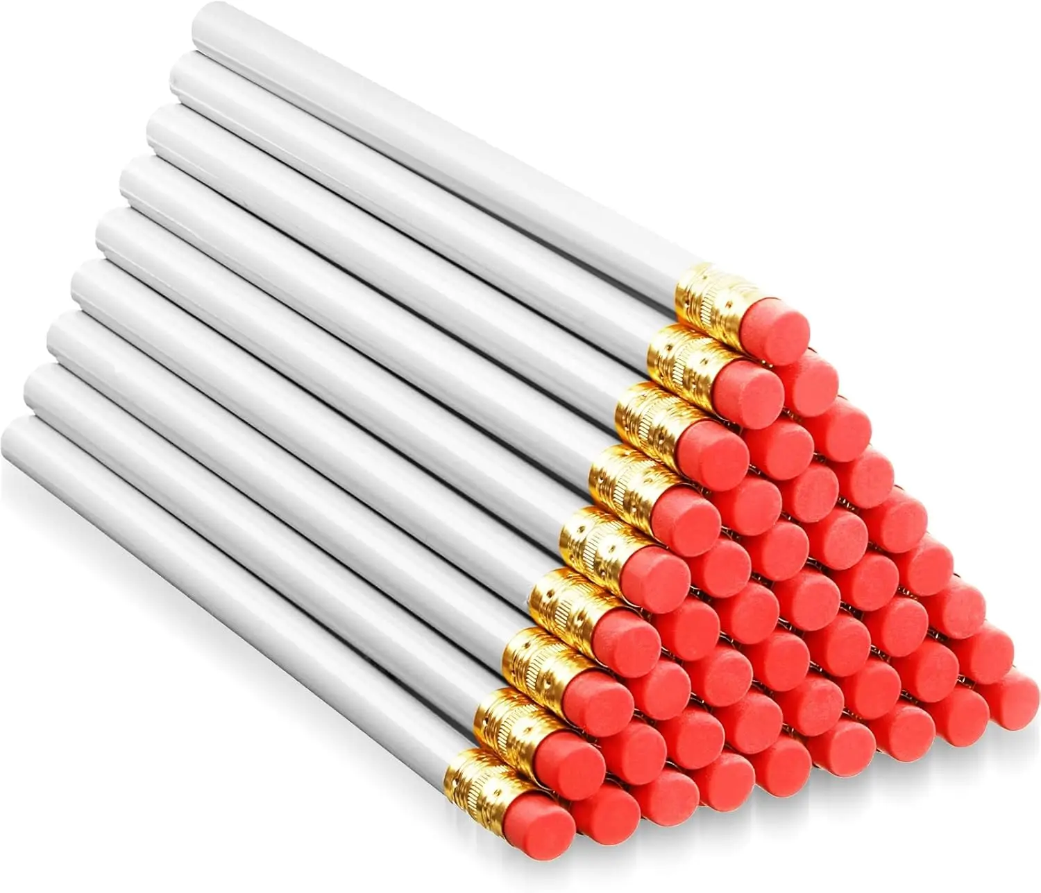 

48 Jumbo Pencils for Carpenters, Woodworkers, Students - 7.5" Round Natural Wood with Black Core