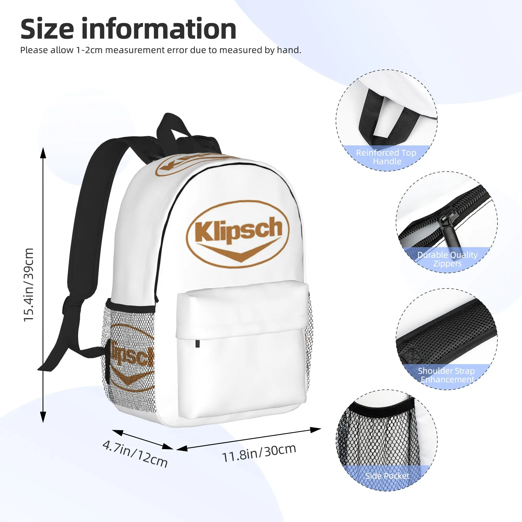 Klipsch 7 Dakimakura Backpack Hot Sale Daypack Large Capacity Boys Girls BookBag Shoulder Bags for Men Women School Bag