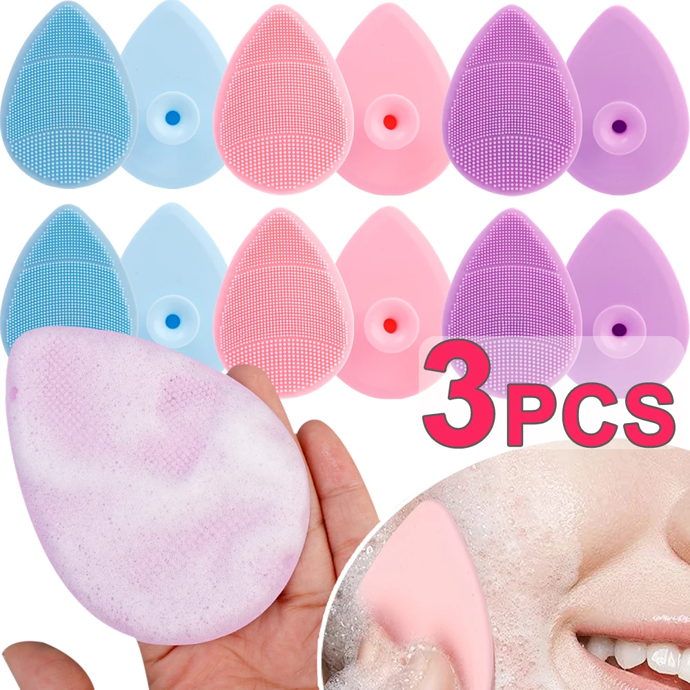 Face Silicone Cleansing Brushes Baby Shampooing and Bathing Brush Cleanser Massager Manual Facial Scrubber Soft Skin Pad Brushes