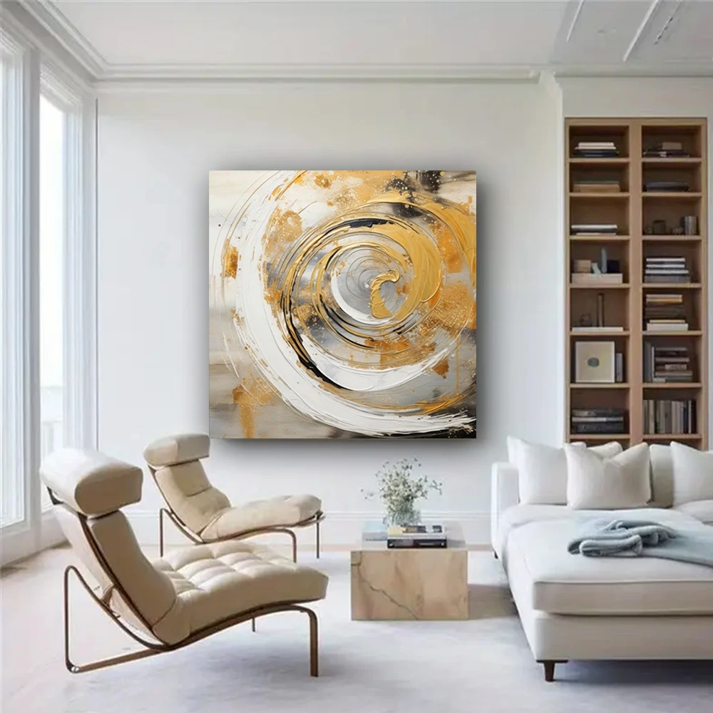 100% Hand Painted Oil Paintings Modern Abstract Cityscape Canvas Paint Home Decoration Retro Style Painting Techniques Wall Art