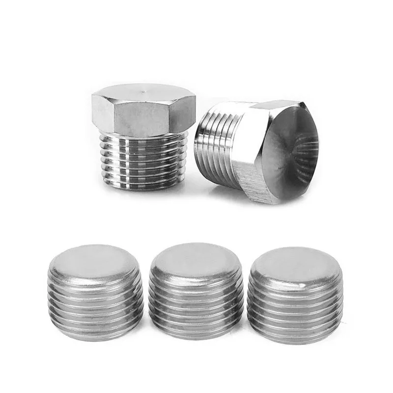 304 Stainless Steel Inner Hexagon Pipe Connector Hexagon Head Plug 1/8 1/4 3/8 1/2 3/4 1 BSP Male Thread Countersunk End Plug