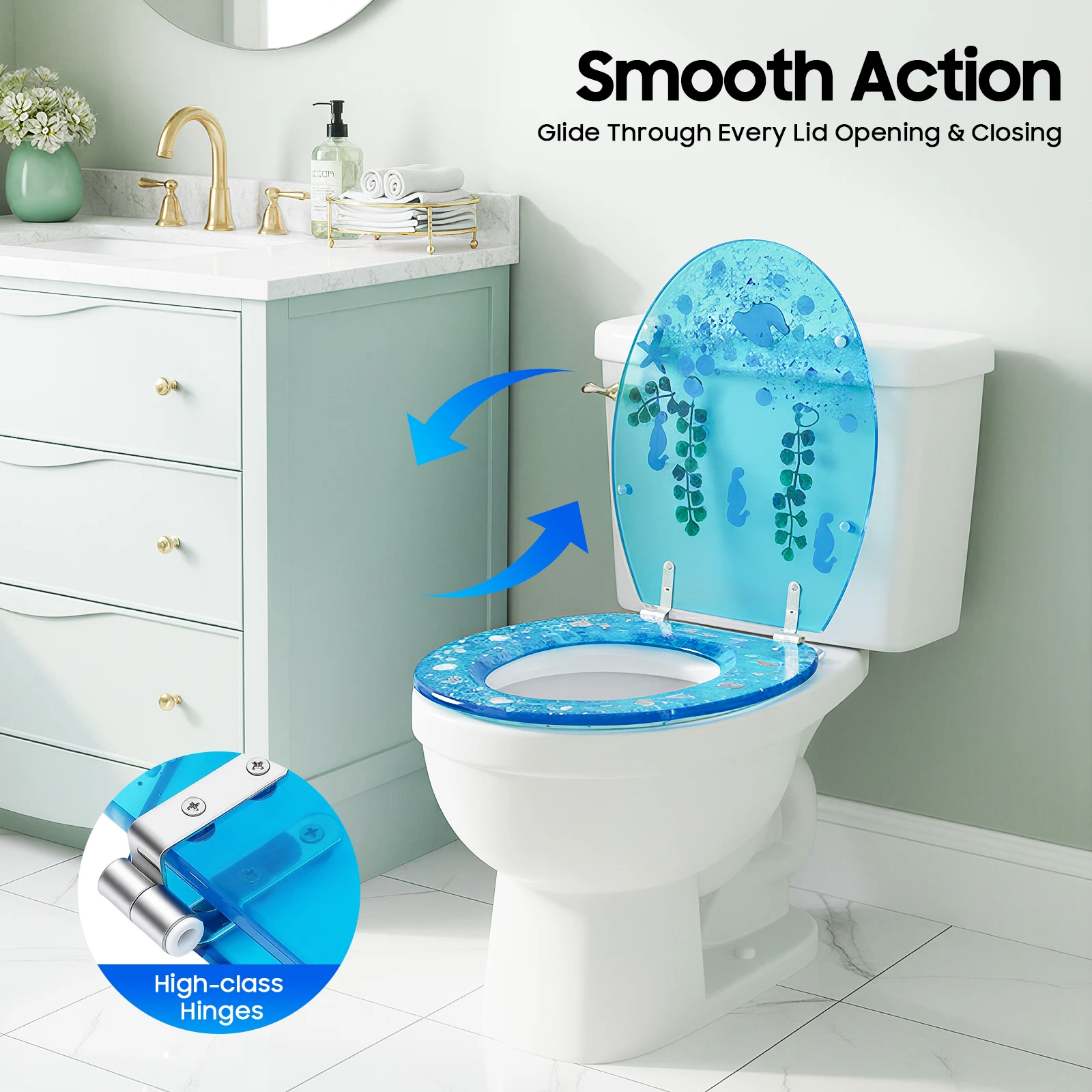 

Toilet Seat Resin Toilet Seat Toilet Seat with Cover Toilet Seat 14-17cm
