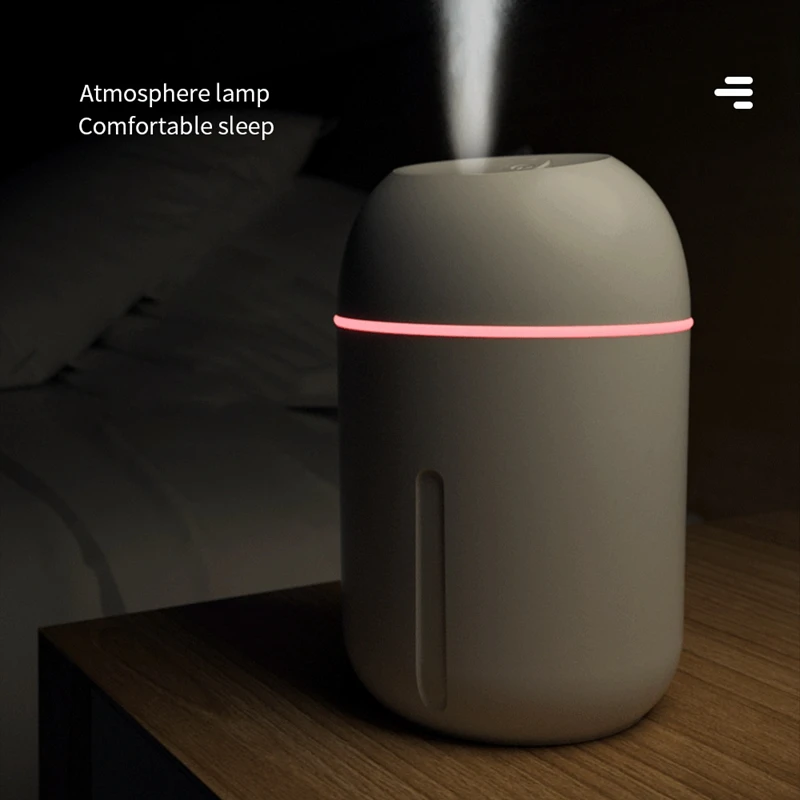 Umidificatore domestico capacità 330ML umidificatore d'aria USB Aroma diffusore di olio essenziale lampada purificatore d'aria Fogger