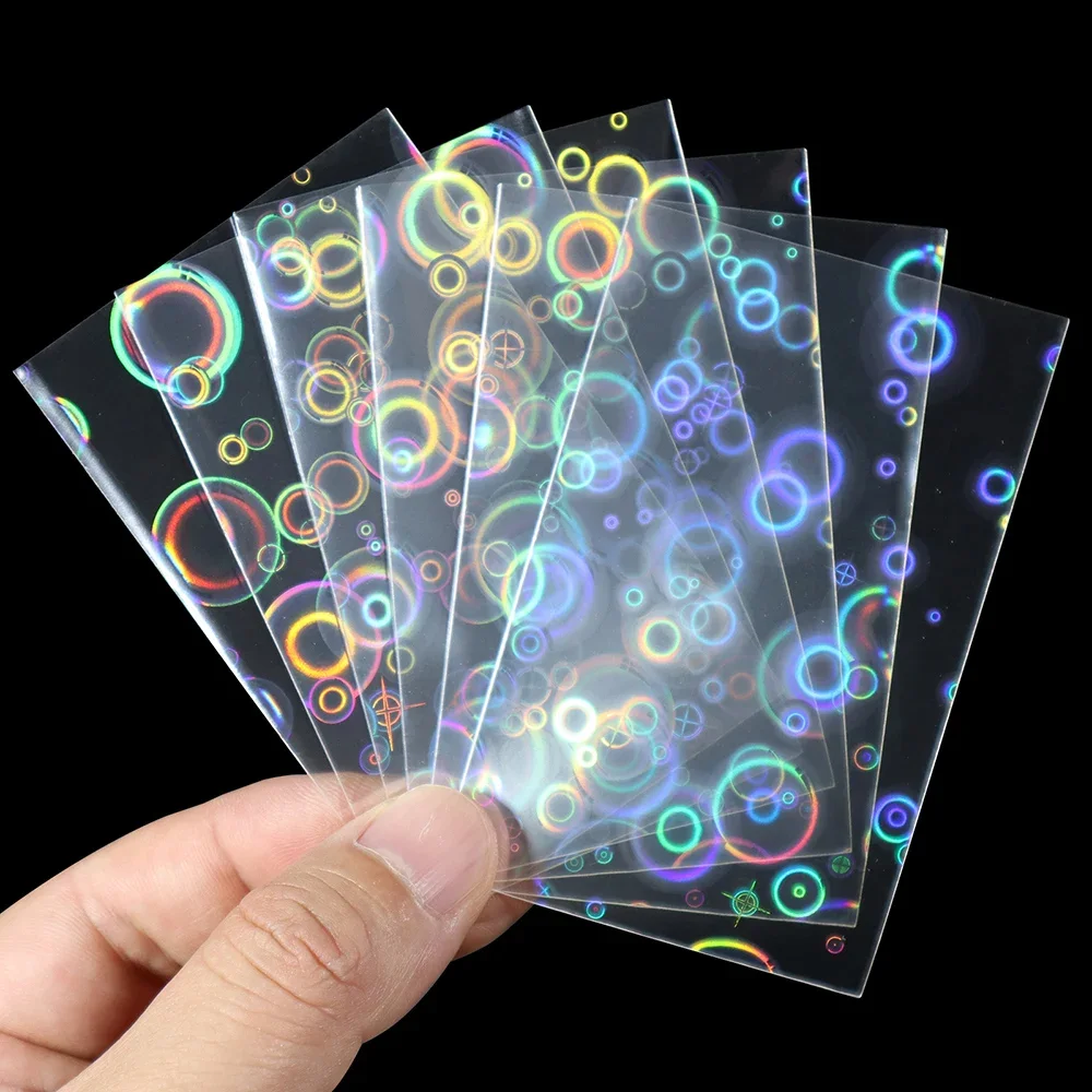 100pcs YGO Photo Kpop Cards Protector Trading Cards Shield Cover Card Sleeves Sweet Heart Foil Transparent Laser Clear