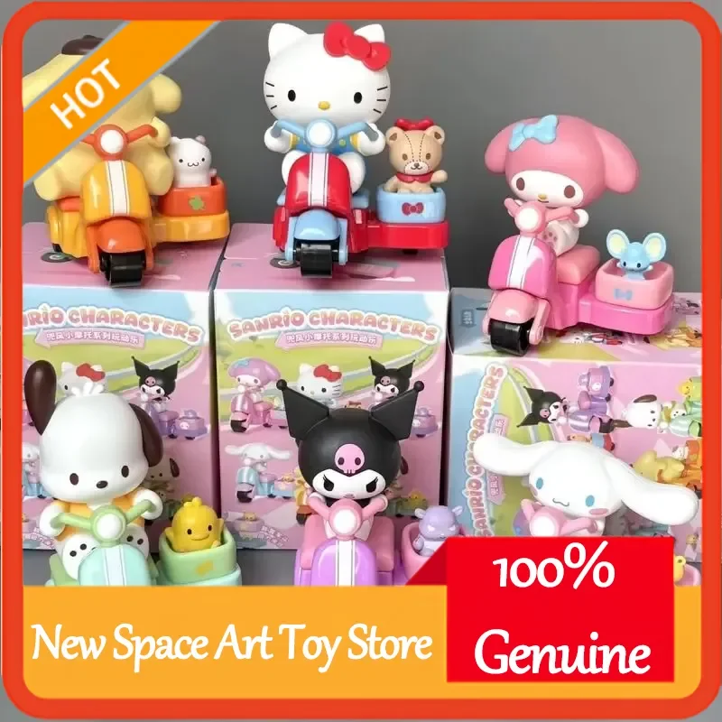 

Sanrio Characters Blind Box Cute Mini Motorcycle Riding Figurines Genuine Desktop Ornament Trendy Fashion Kids Birthday Gift