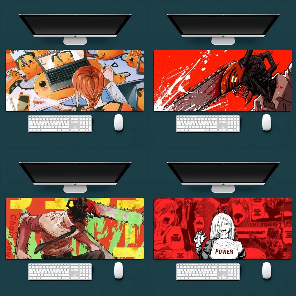 Anime comics Chainsaw Man Mousepad Office Small Large PC Computer Keyboard Mouse Game Rubber Anti-Slip Mice Mat Big