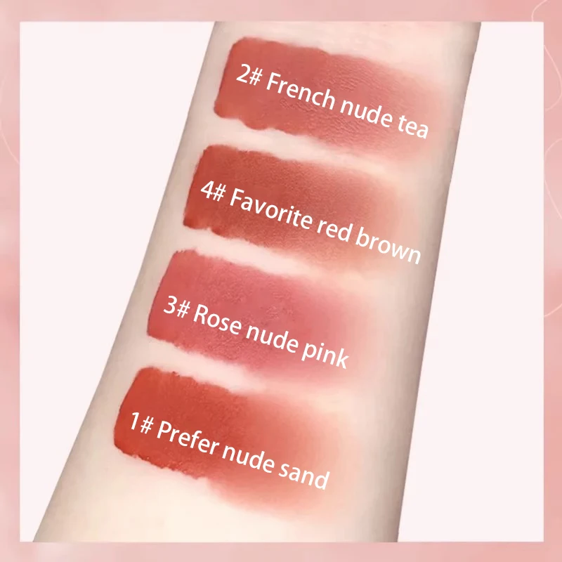 Fango per labbra Argilla Rossetto opaco Fard Trucco Tazza antiaderente a lunga durata Tinta per labbra rosse Pigmento Mousse Rossetto Cosmetici