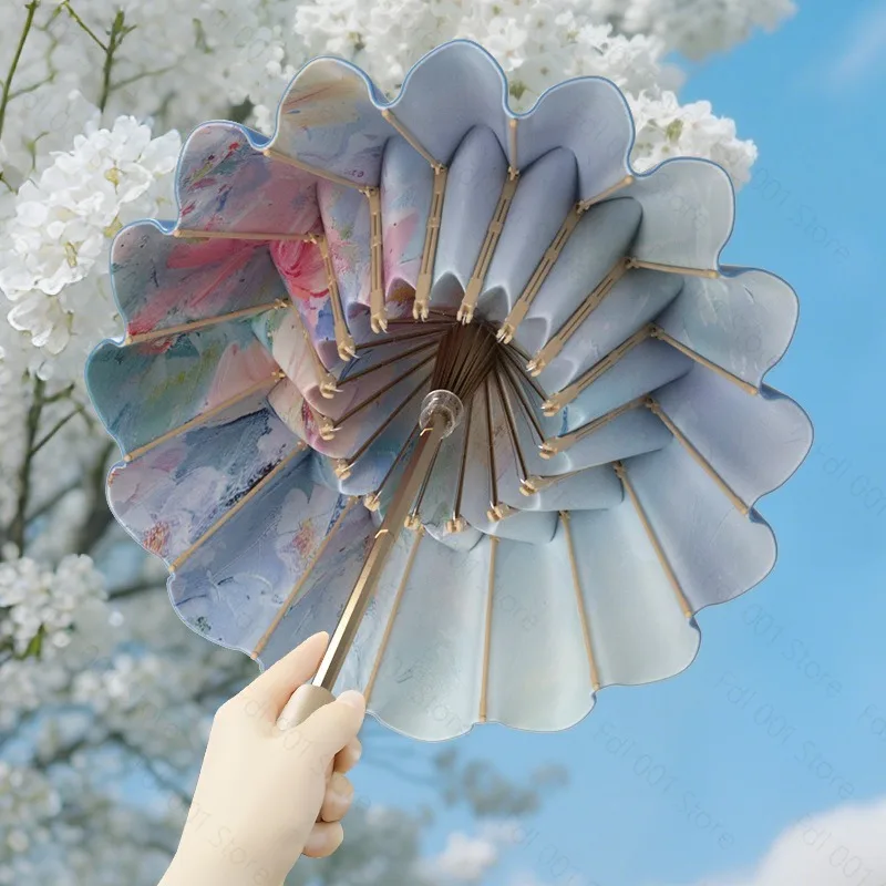 32-bone new Chinese antique folding umbrella women's weather and rain dual-purpose sun protection and UV protection sun umbrella