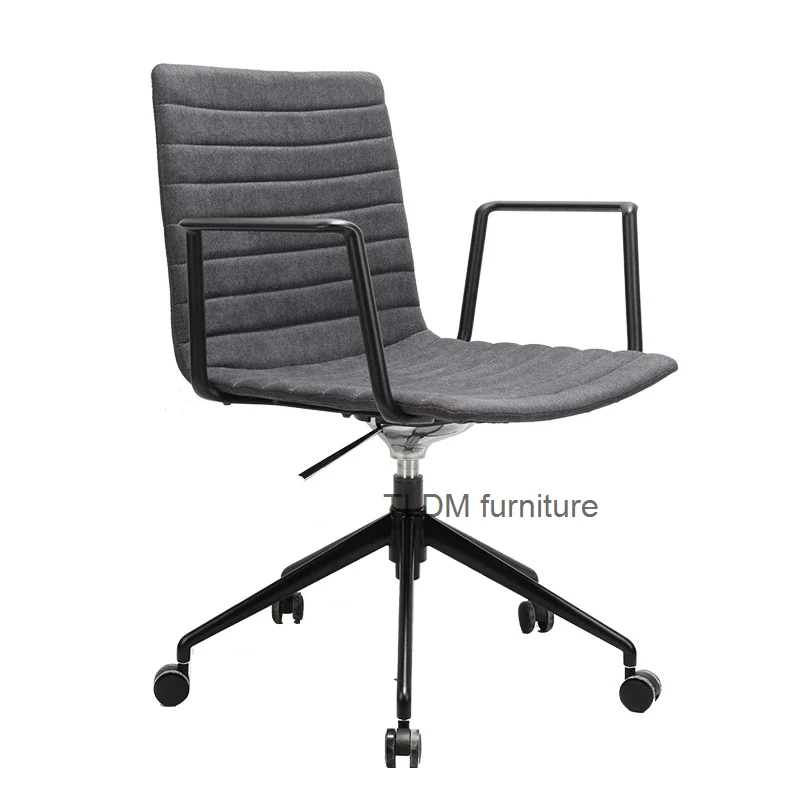 

Meeting PU Leather Office Chair Meeting Guests Lift Staff Computer Boss Chair Aluminum Sillas De Oficina Office Furniture WKOC