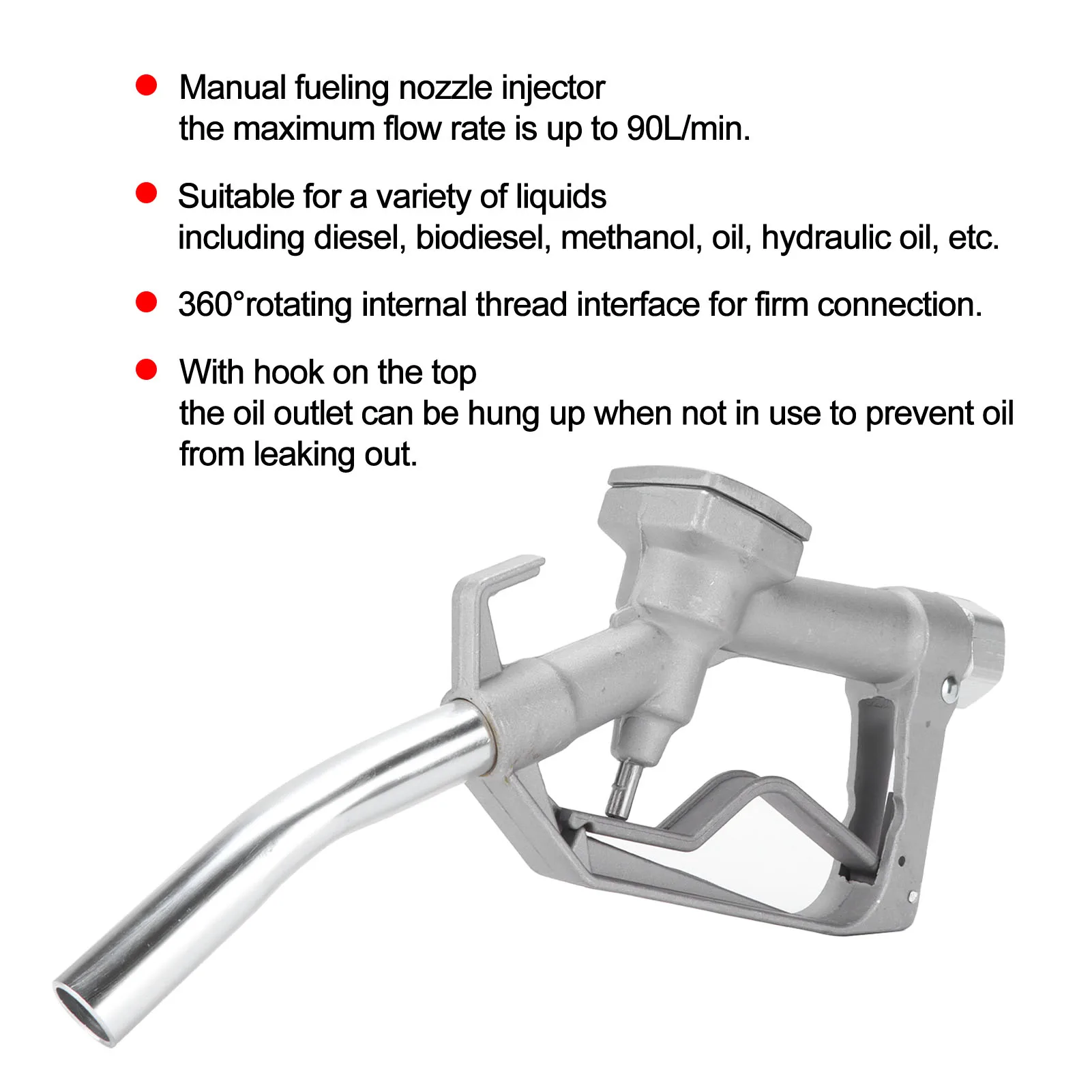 Fuel Dispenser Fuel Refilling Manual Fueling Nozzle Double Gear Automotive Refueling Dispenser for Diesel Gasoline Oil Biodiesel