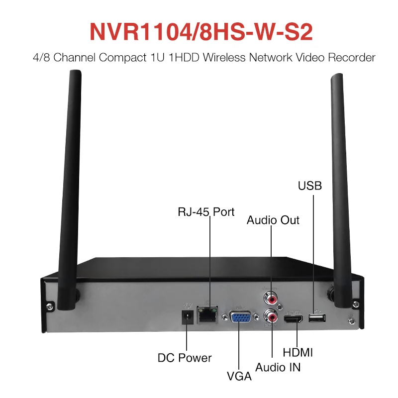 Dahua Original WIFI Ai imou NVR1104HS-W-S2 4 Channel NVR1108HS-W-S2 8 Channel Compact 1U 1HDD H.265 ONVIF Network Video Recorder