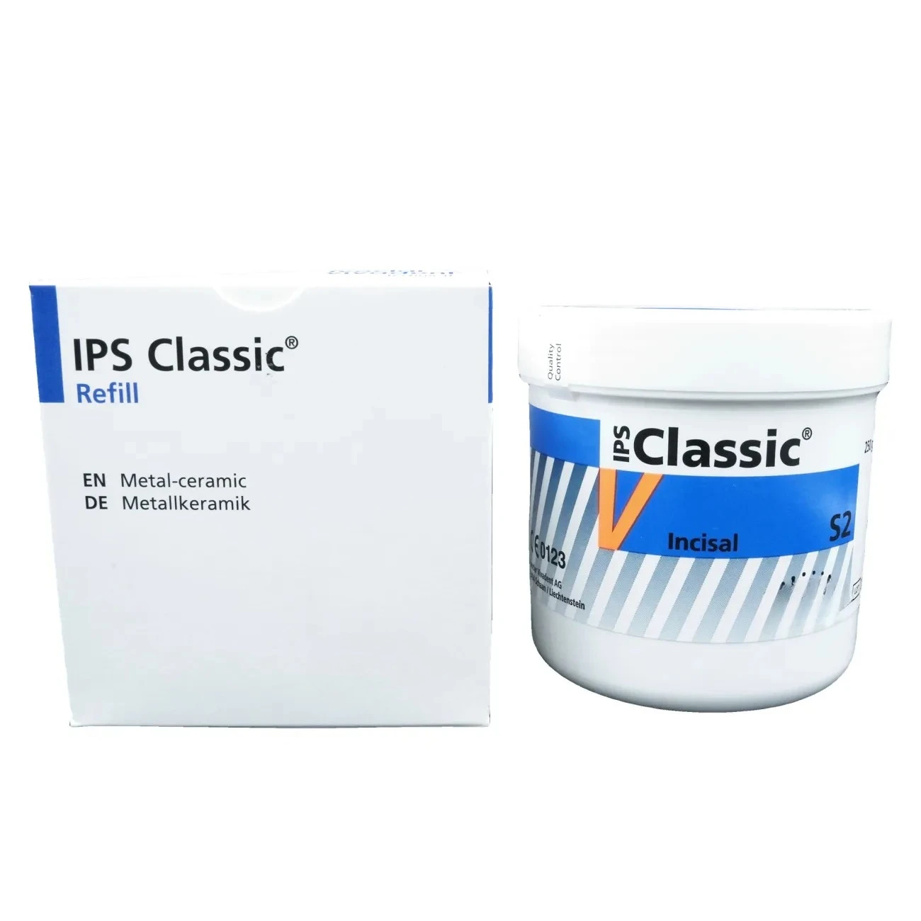 

250 г стоматологического керамического порошка Ivoclar IPS Classic V Refill Transparent Incisal для металлокерамических реставраций, 22 цвета в ассортименте