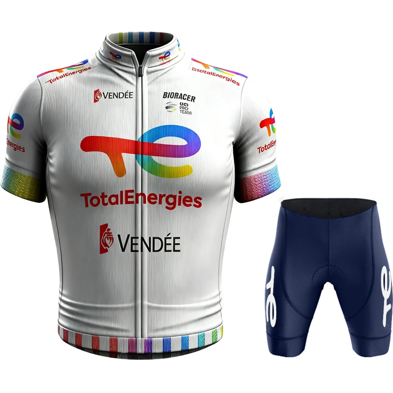 ملابس ركوب الدراجات للرجال سراويل جيرسي لركوب الدراجات رجل TotalEnergies مريلة ملابس الطريق دراجة رجالي موحدة Triatlon ملابس قمصان رجالي جبلية