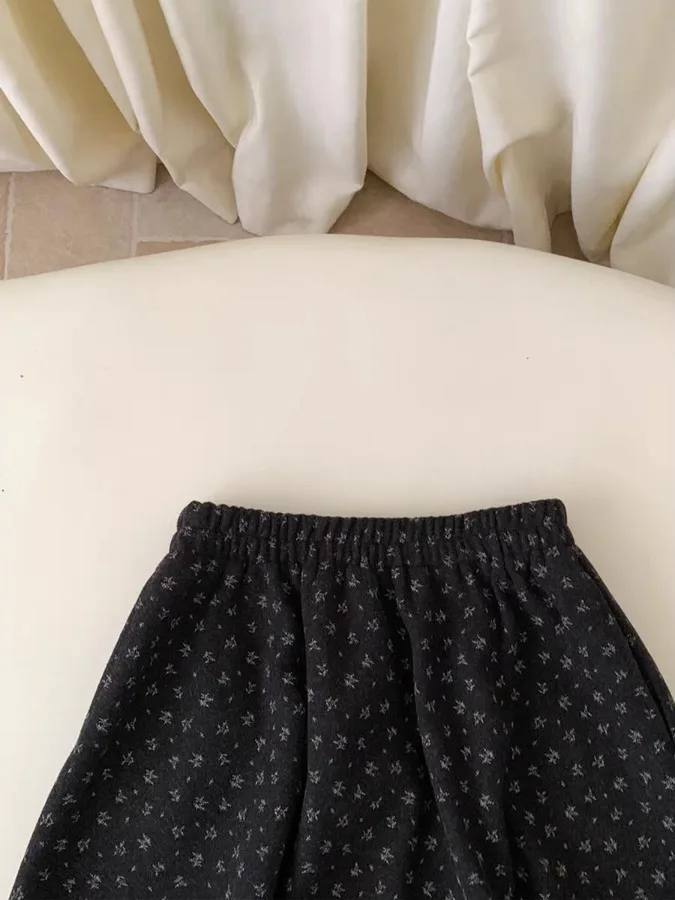 Falda Midi con Estampado Floral para Mujer, Otoño Invierno, Estilo Informal para el Trabajo, Falda Tipo Paraguas, Tul Hinchado, Largo hasta la Rodilla, Primavera Verano