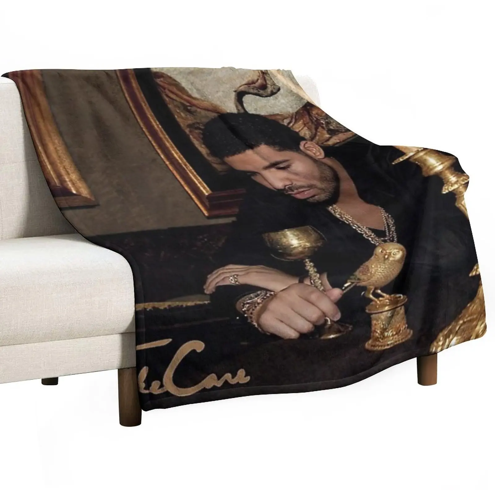 

take care drake Throw Blanket Comforter Flannel Fabric Plaid Blankets