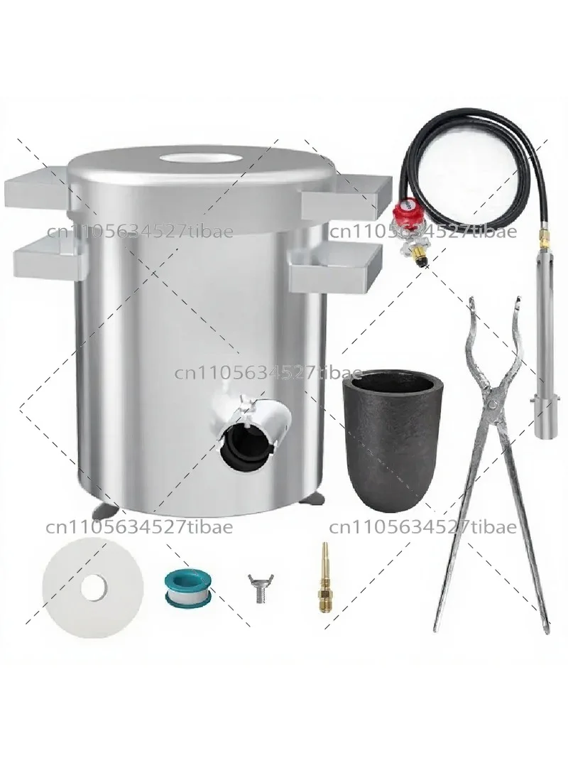 Stainless Steel Small Gas Furnace Tank 6kg 8kg 15kg Fast Melting for Aluminum Copper Gold Silver