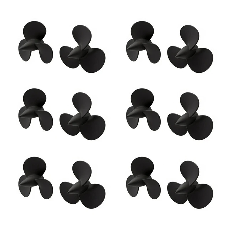 6Pairs 3D Printed Propeller Dia 24/14/7mm Unpainted Resin 3-Blade Marine Propellers for Detailing 1/200 350 700 Battleship Model