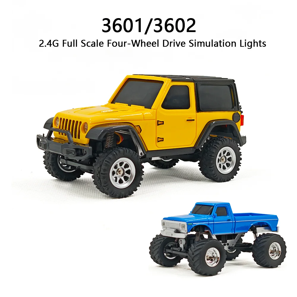 

1/36 RC Off-road Car 4WD Mini Radio Control Vehicles with Light System 2.4G RTR Remote Control Crawler Model Toys for Kids
