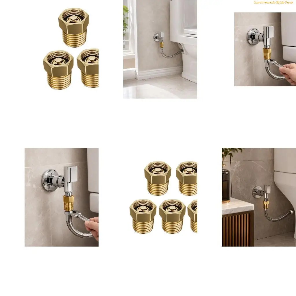 37ME Brass Way Toilet Drain Valves with Threaded Six-Sided Body for Bathroom Plumbing Repair, Backflow, and Odor Control