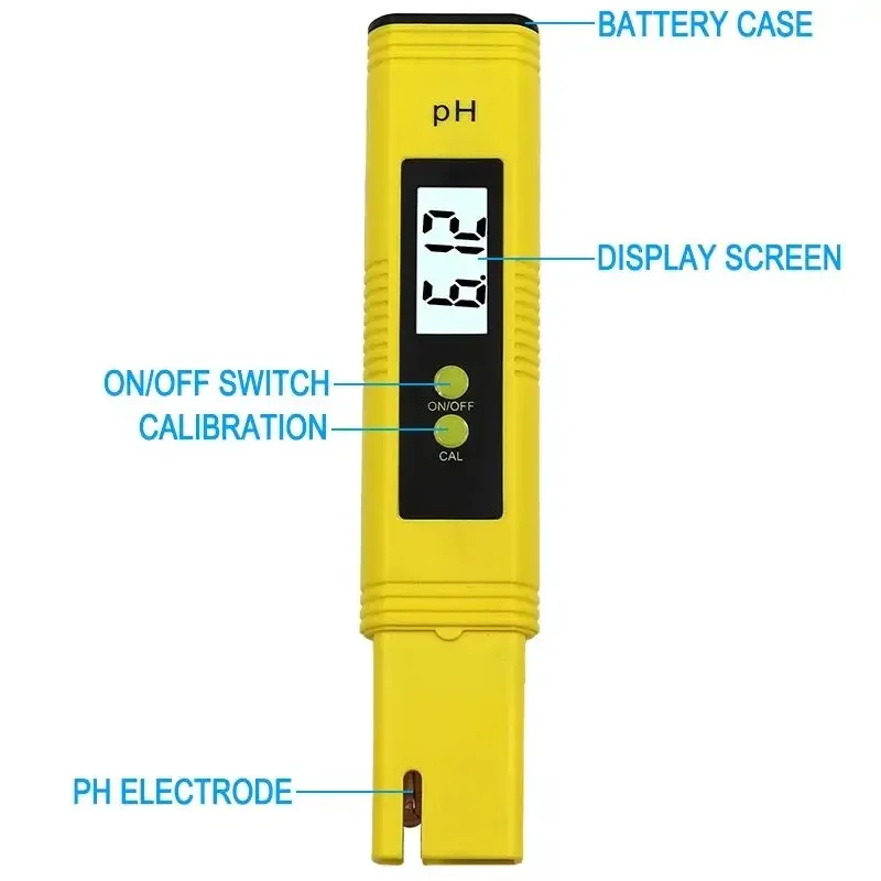 PH Meter 0.01 High Precision for Water Quality Tester with 0-14 Measurement Range Suitable Aquarium Swimming Pool