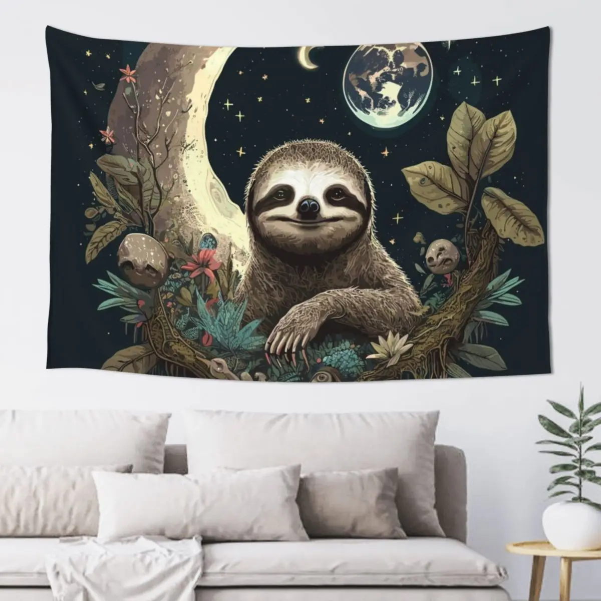 Goblincore Sloth Tapestry Room Decoration Korean Style Room Decorations Aesthetics Aesthetic Room Decoration Tapestry