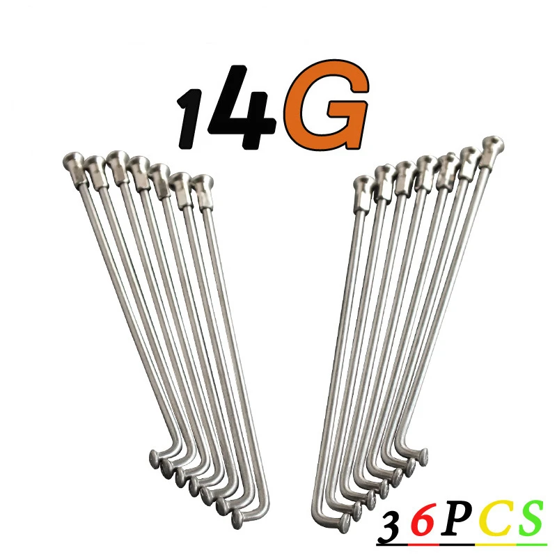 Rayons de bicyclette en acier inoxydable de 14G, 36 jeux, accessoires de bicyclette de route et de montagne, 236/246/248/250/255/258/261/263/265mm