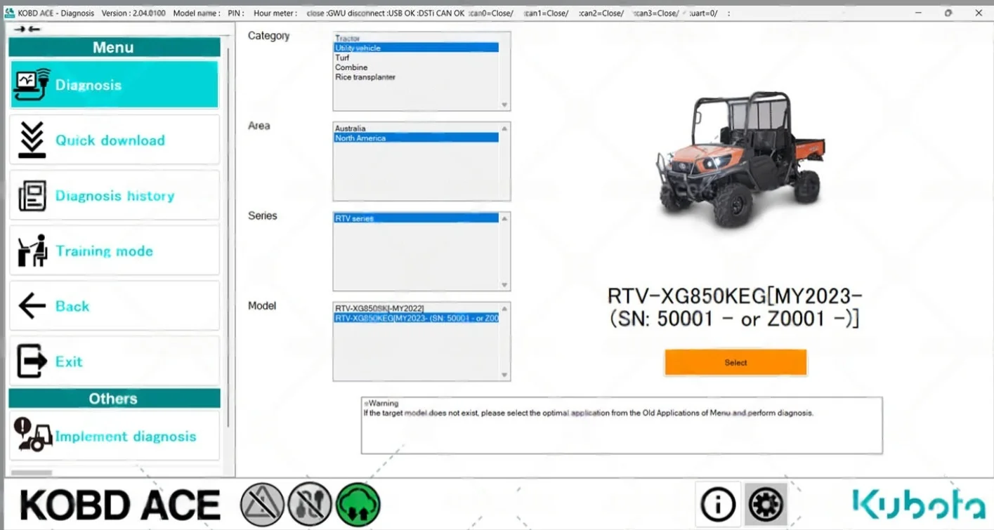 

Диагностическое программное обеспечение TruckEPC Kubota KOBD ACE v2.04.0100