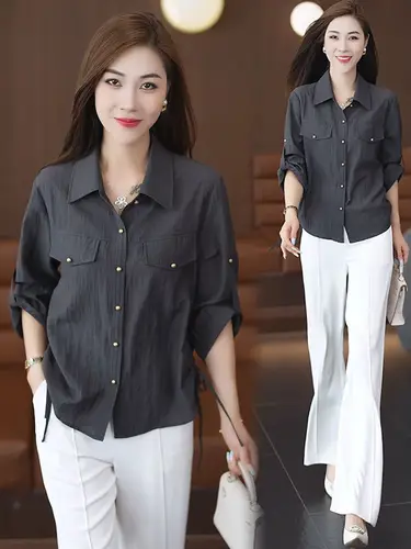 Imagen 2 del producto Camisa versátil con diseño adelgazante a la moda para mujer, nuevo estilo