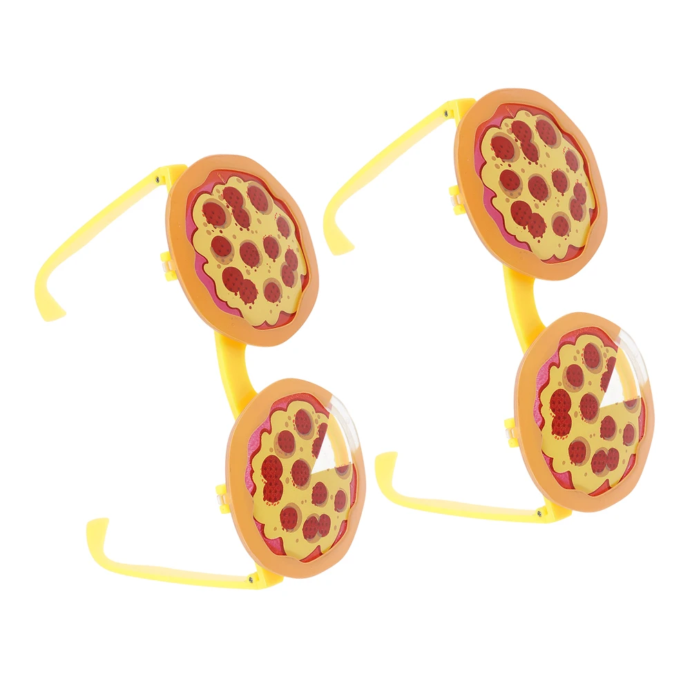 

2pcs Pizza Glasses Novelty Eyeglasses Valentines Accessories Cosplay Photo Booth Props Carnival Gathering Eyewear Men Women