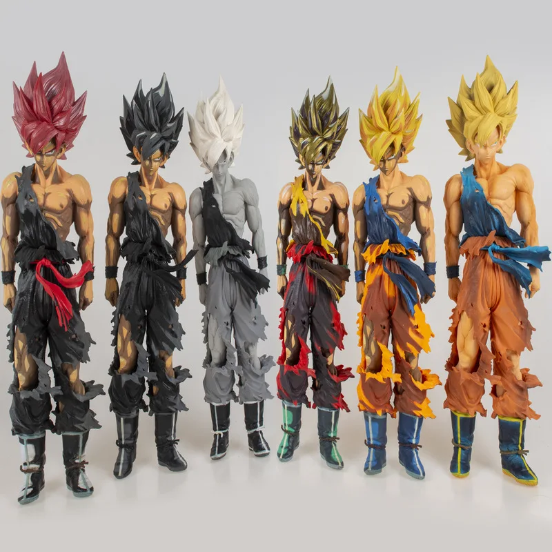 Dragon Ball Toy Hand Animation Battle Damage Goku Comics Color Super Saiyan Battle Damage Version Of Sun Goku Big Model Jewelry