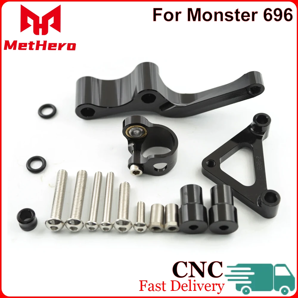 CNC Aluminum Motorcycle Steering Stabilizer Bracket Mounting Kit Accessories Fit For Ducati Monster 696