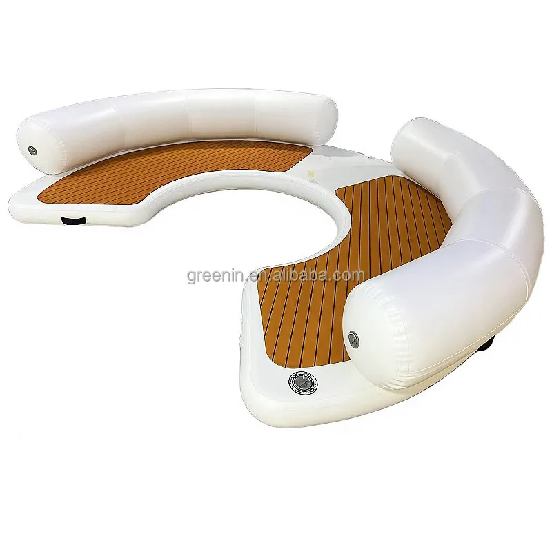 Inflatable Water Floating Jet Ski Dock Floats Platform C Shape Hangout Leisure Pontoon Dock
