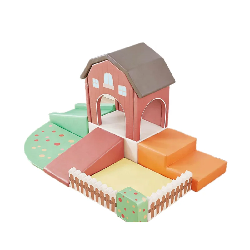 

Детский домашний пастельный мягкий игровой набор с отскакивающим домиком, мягкий игровой набор, детская площадка для детского сада