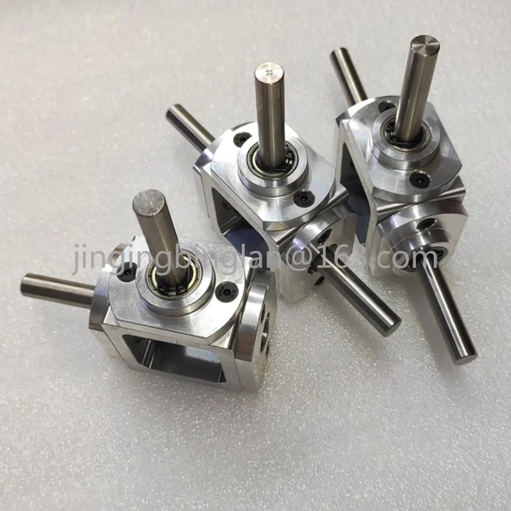 Ratio 1:1 T-Type Cross Commutator Right Angle Transmission 1M 20T Bevel Gearbox Output Shaft Diameter 8MM Load 20KG Max 2000RPM