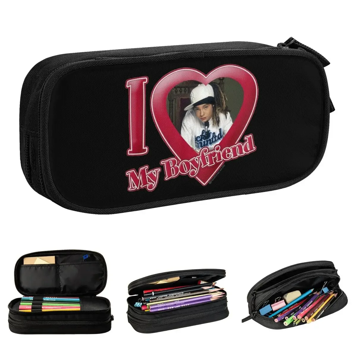 

I LOVE MY BOYFRIEND TOM KAULITZ Pencil Cases Fun Tokio Hotel Pen Box Bags Kids Big Capacity School Supplies Gift Pouch