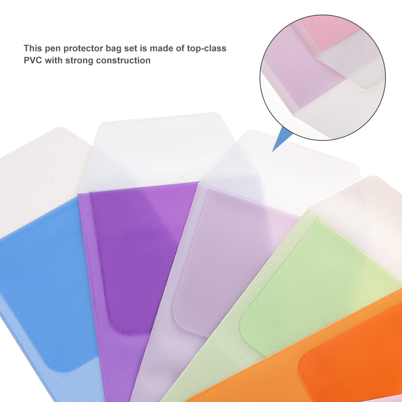 6 Pcs Pencil Case Inserted Pocket Office Protector Protective Practical Bag for