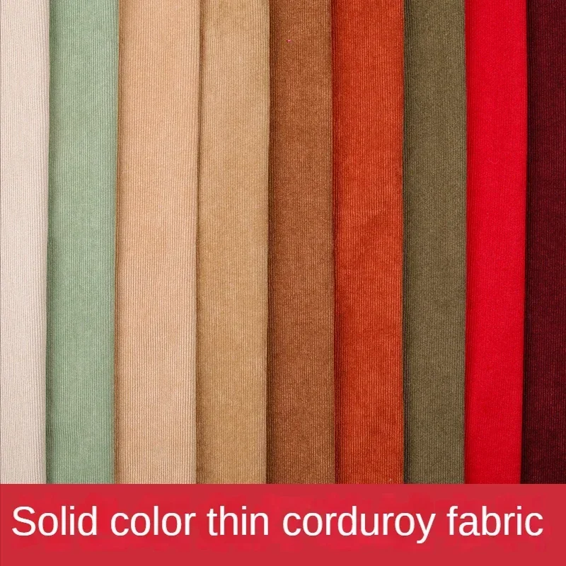 Fine Corduroy Fabric By The Meter for Shirts Jackets Pillow Clothing Diy Sewing Children's Striped Thin Plain Textile Soft Drape