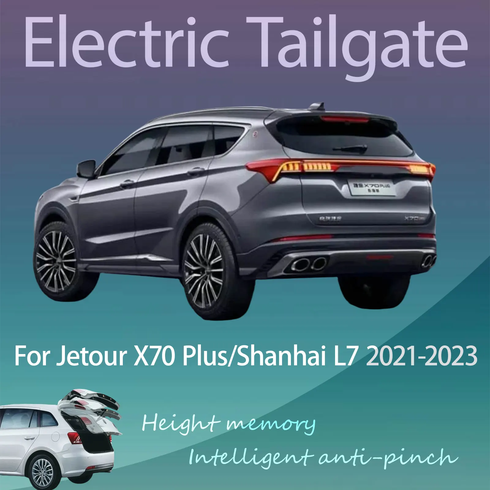 For Jetour X70 Plus/Shanhai L7 2021-2023 Electric Tailgate Hands Free Operation Dual Rod Electric Trunk Suction Smart Control