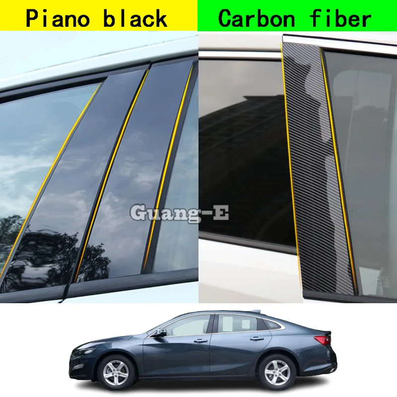 Car PC Material Pillar Post Cover Door Trim Window Molding Stickers Plate Accessories Decor For Chevrolet Malibu XL 2016-2023