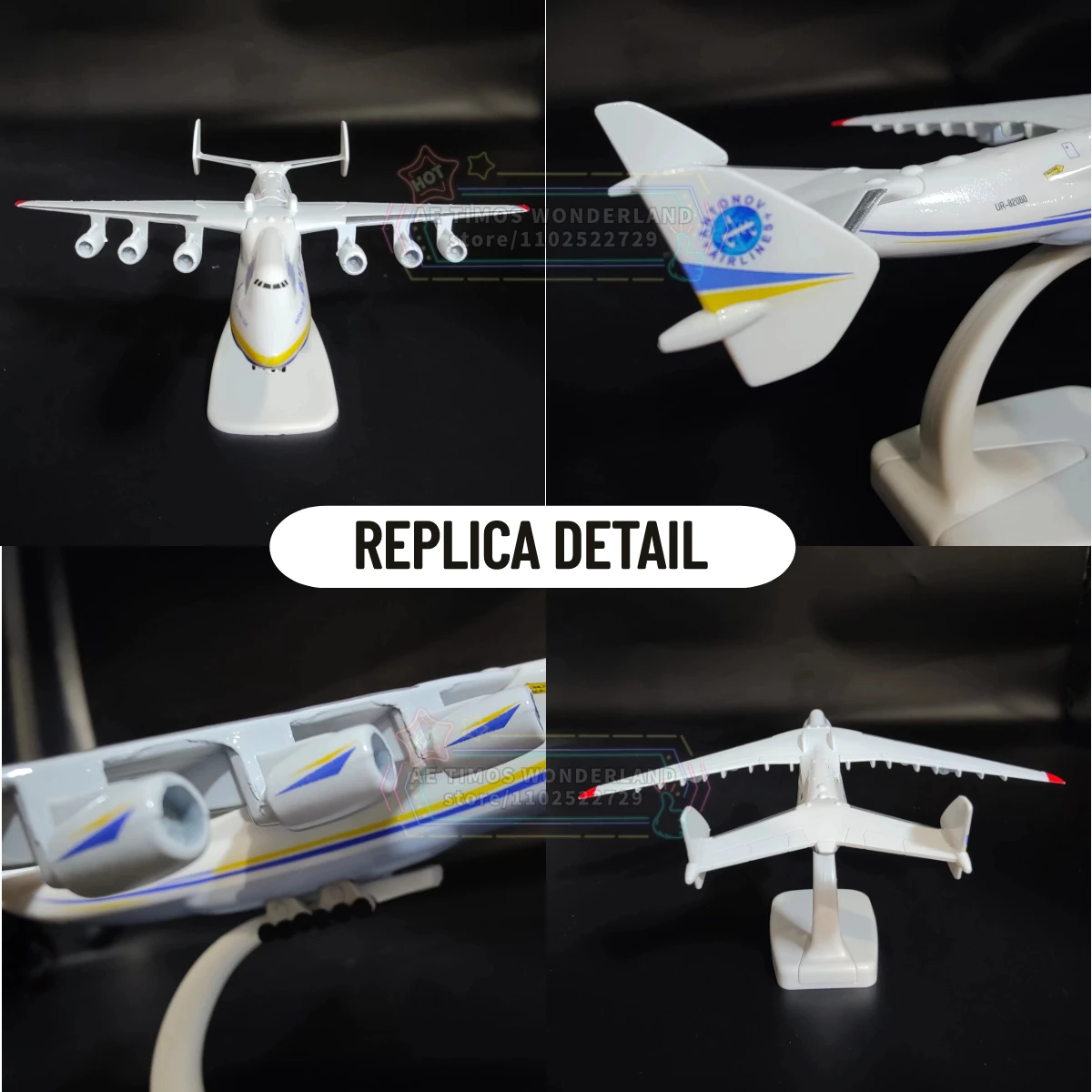 Ukraine Antonov AN225 Mriya Replica Hercules Transporter Aircraft Model Scale 1:400 Aviation Miniature Xmas Kid Boy Gift Toy