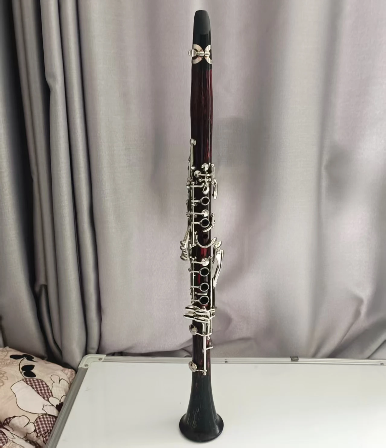 Bb Tone Hard Rubber Body Clarinet 17 Keys Nickel Plated Woodwind Instrument For Student Band Practice Stage Performance