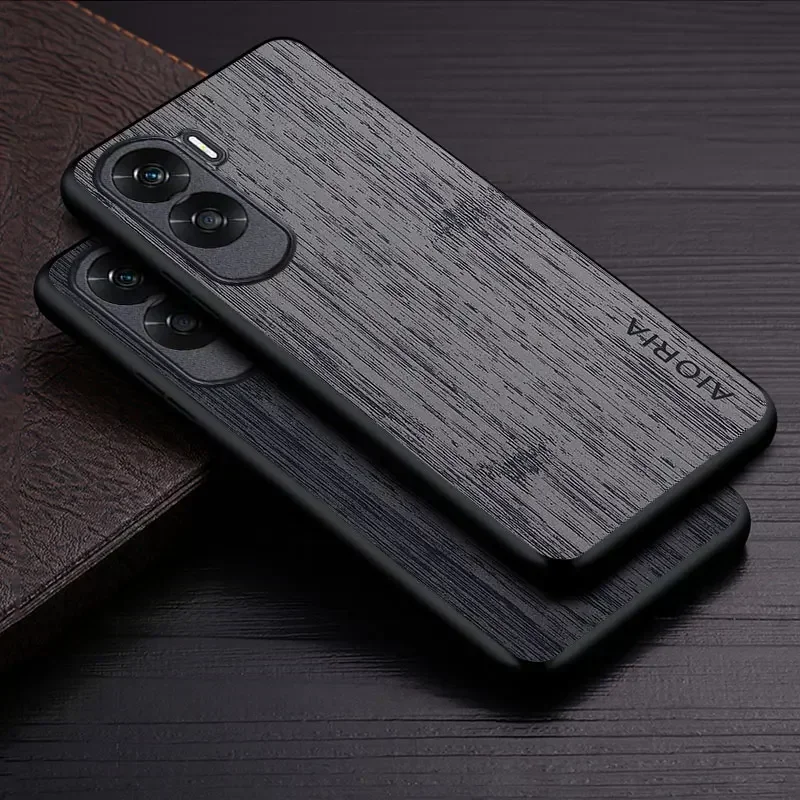 

Case for Honor 90 Lite 90 X9A X50i 5G funda bamboo wood pattern Leather cover Luxury coque for huawei honor 90 lite case capa