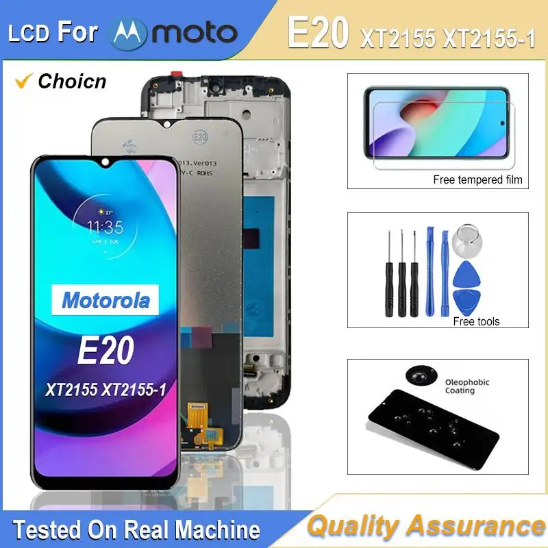 Pantalla LCD de 6,5 pulgadas para Motorola E20, conjunto de digitalizador de pantalla táctil LCD, piezas de repuesto para pantalla LCD Moto E20 XT2155 XT2155-1