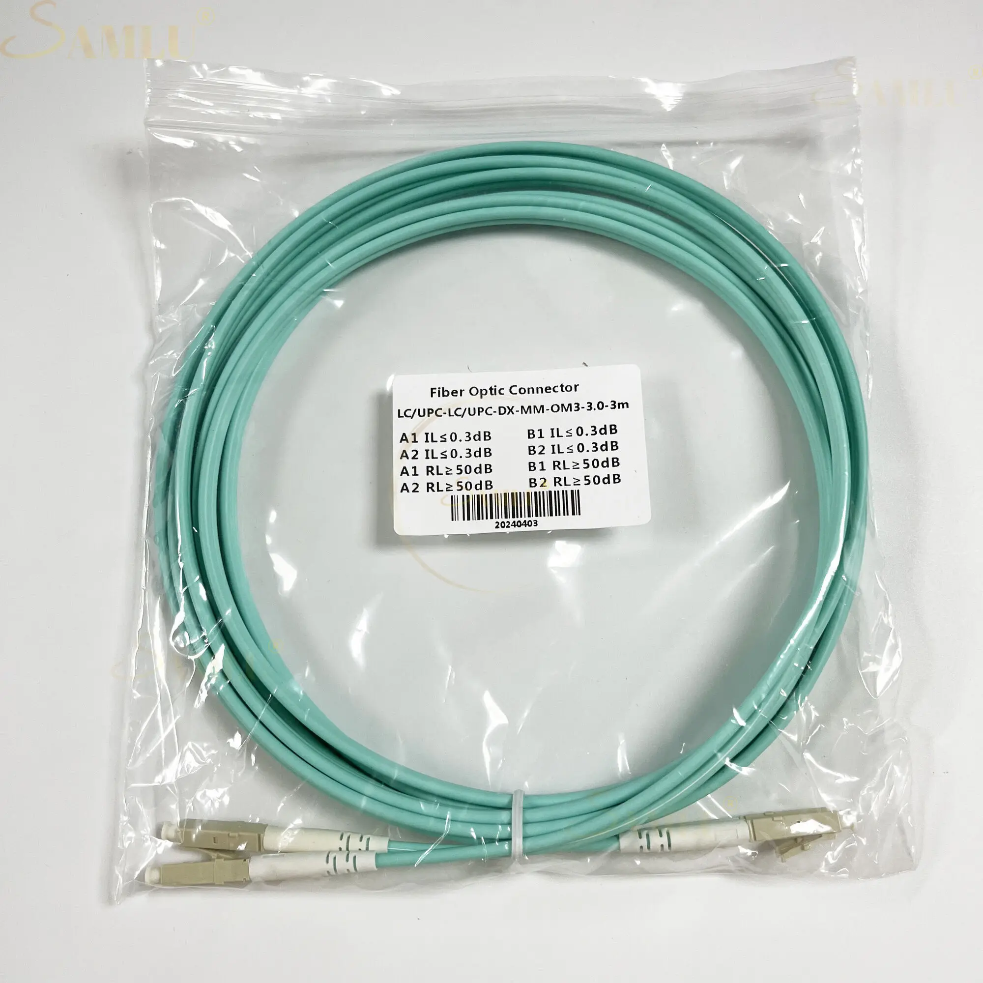 Imagem -04 - Velocidade Multimodo Patch Cord Cabo Multi-mode Fiber Om3 Patch Cabo 10 Gigabit 50 125 2.0 3.0 mm 3m Lc-lc Duplex Alta