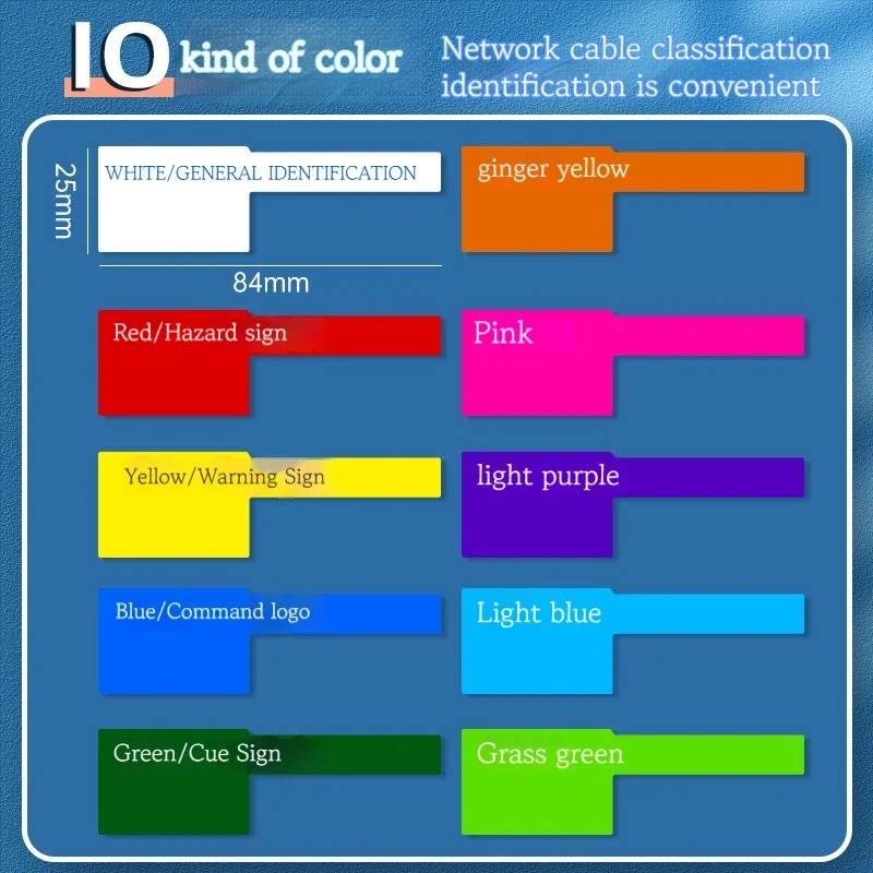 Useful Colorful Self-adhesive Cable Labels Waterproof Identification Cord Labels Tags Stickers Marker Tool Fiber Wire Organizers