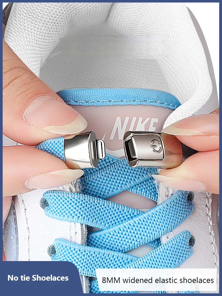 Neue magnetische Schnürsenkel ohne Binden, elastische Schnürsenkel für Sneaker, Kinder und Erwachsene, verbreiterte Schnürsenkel mit Druckverschluss, flache Schnürsenkel für Schuhe – Detail 1