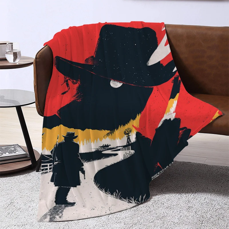 

Decorative Sofa Blanket Red Dead Redemption 2 Microfiber Bedding Fluffy Soft Blankets for Winter Knee Warm Fleece Thick Custom